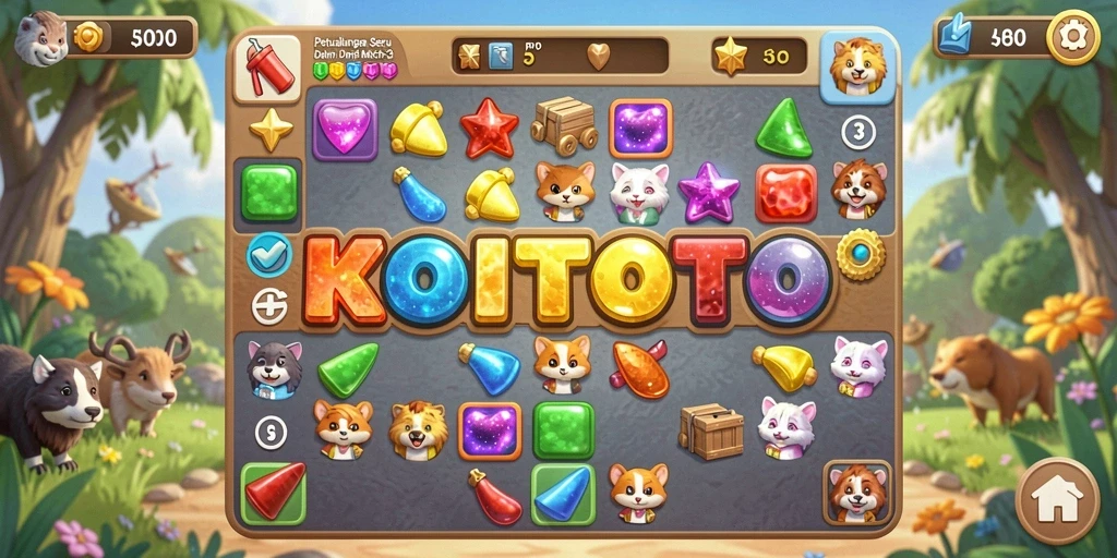 Tampilan menarik dari gameplay KOITOTO yang penuh warna.