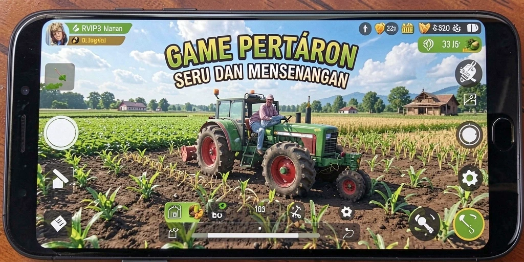 Menampilkan gameplay seru dalam bertani di RVIP3.