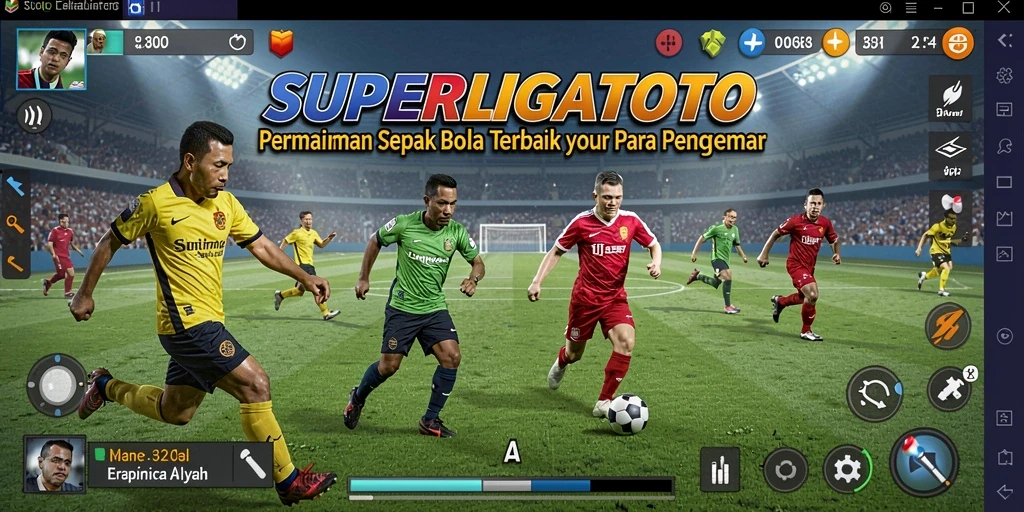 Tampilan gameplay SUPERLIGATOTO yang mengasyikkan dan realistis.